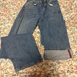 Zara Blue Wide Leg Jeans with Red Stripe